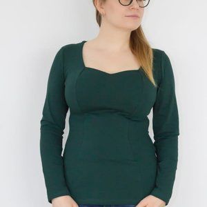 Sweetheart Neck Top Forest Green